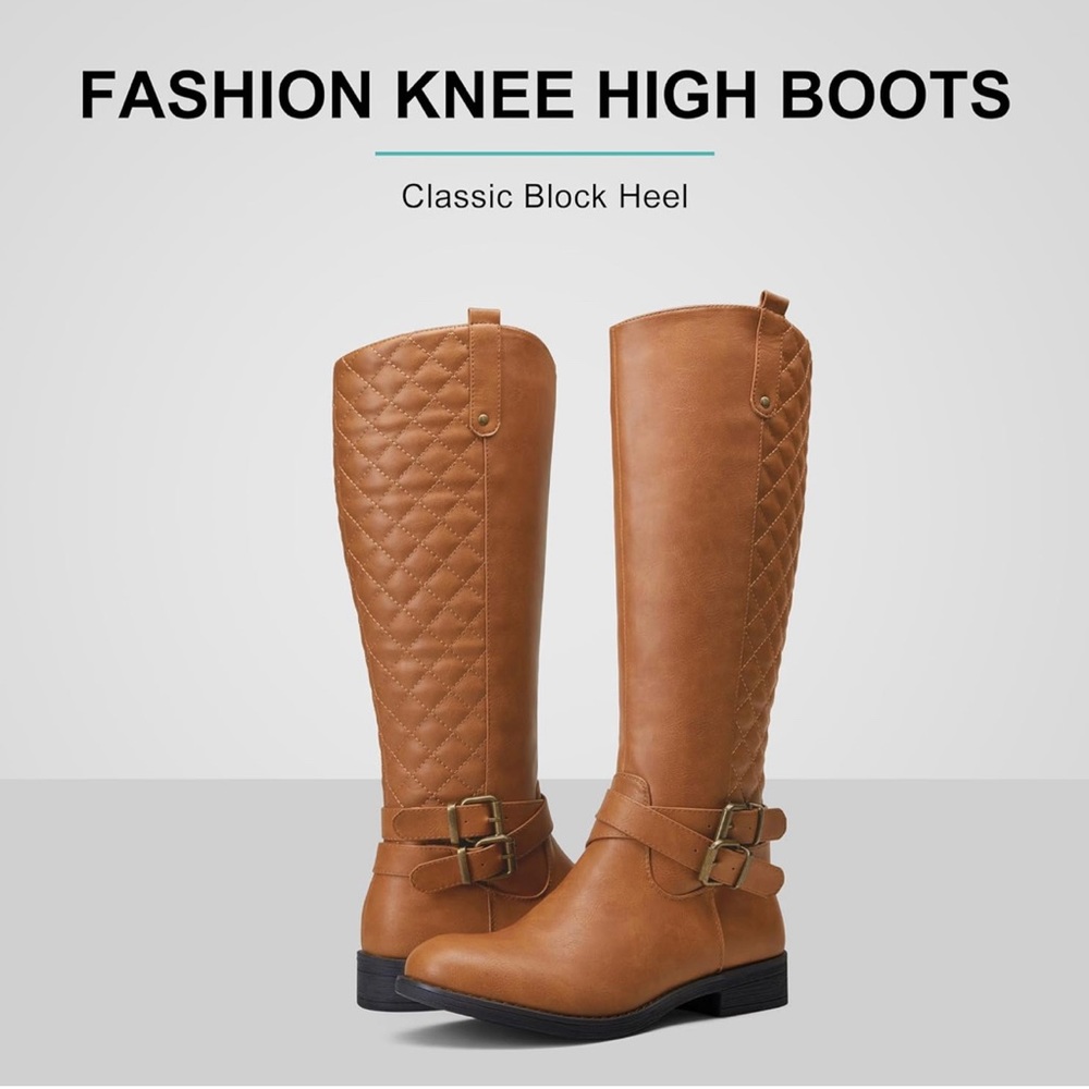 Quilted Knee High Riding Boots